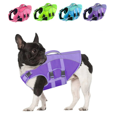 PETDSH Dog Life Jacket Small Reflective Dog Life Vest for Swimming Boating Dog Swim Vest with Superior Buoyancy and Rescue Handle Adjustable Dog lifejacket for Small Dogs (XS)