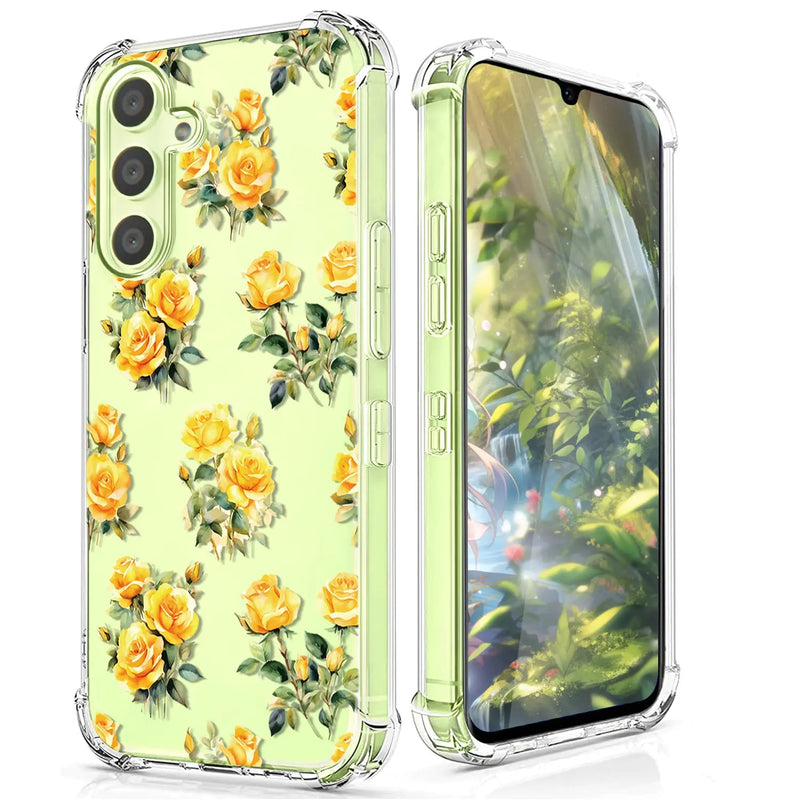 BEIMEITU for Samsung Galaxy A54 5G Floral Case Women Clear Shockproof TPU Protective Bumper Phone Cases Cover Flower Design for Samsung Galaxy A54 5G