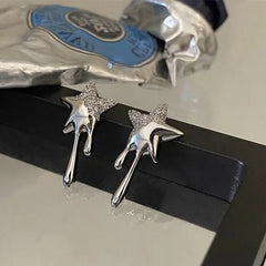 | Cosmic Glimmer Star Earrings| Stellar Glow Irregular Star Studs| Twinkle Star Asymmetrical Earrings| Celestial Spark Irregular Studs| Star Chic Irregular Stud Earrings|