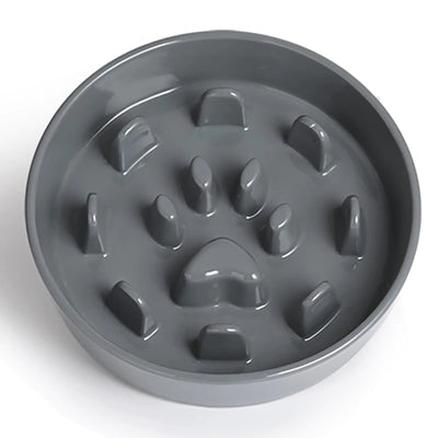 Slow Feeder Dog Bowls Ceramic Fun Slow Eater Bowl for Small Medium Breed (Grey)