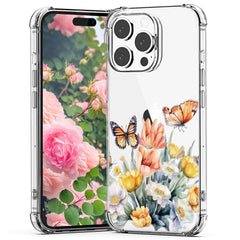 YEPO for iPhone 15 Pro Max Case Clear Floral Spring Shockproof Soft TPU Protective Flexible Fashion Design Cell Phone Cases Cover for iPhone 15 Pro Max